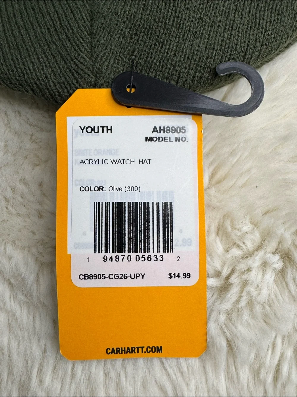 Carhartt Olive Cuffed Knit Beanie